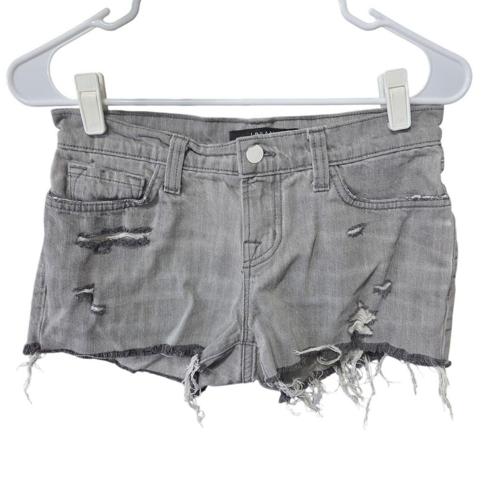 Distressed Denim Cutoff Shorts Frayed Hem Low Rise - J Brand - 24